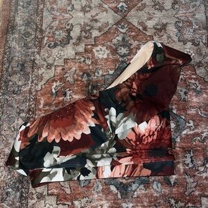 Like New ALBION FIT Icon Wave Crop, Messina One Shoulder Bikini Top Floral XS